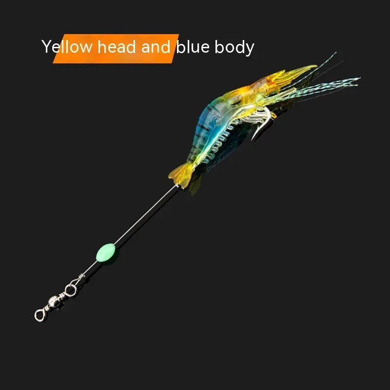Luer soft fishing lure with integrated hook in six colour variations including luminous options