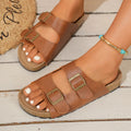Fairy-style women's flat sandals round toe synthetic PU upper available in 8 colours sizes 35-43