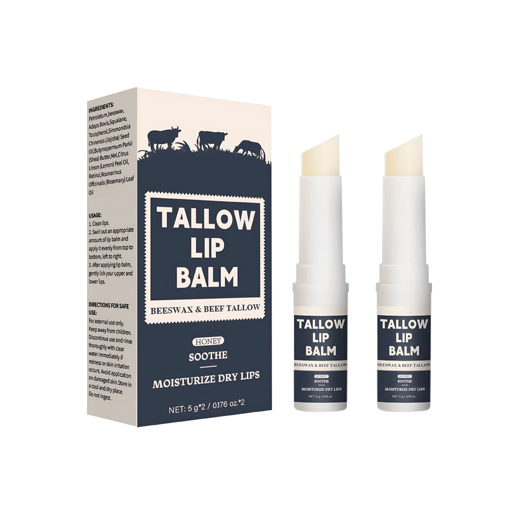 Two-piece Light Grain Soft Full Lips Beef Fat Lip Balm set