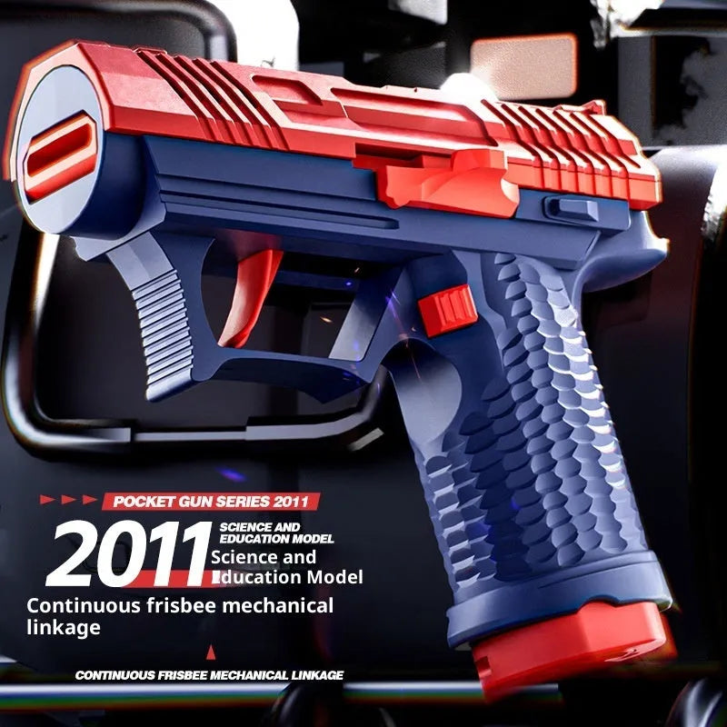 Tactical launch toy gun continuous delivery plastic in blue and white colour option