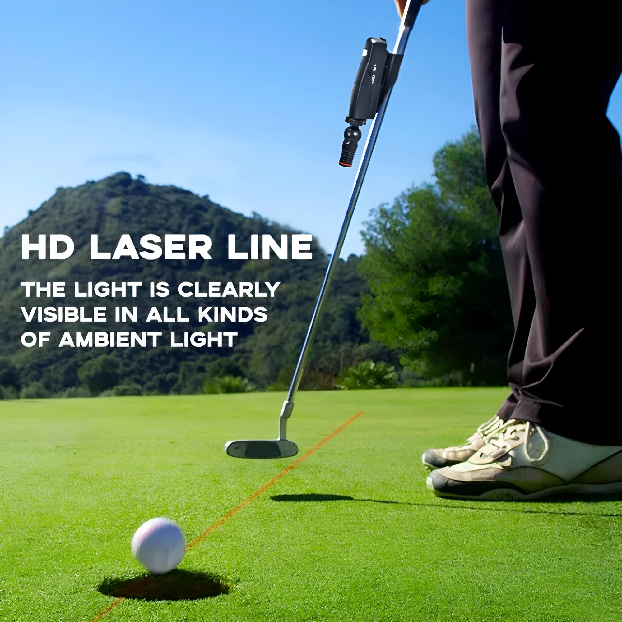 Black golf putter laser aiming sight accessory for putting alignment practice