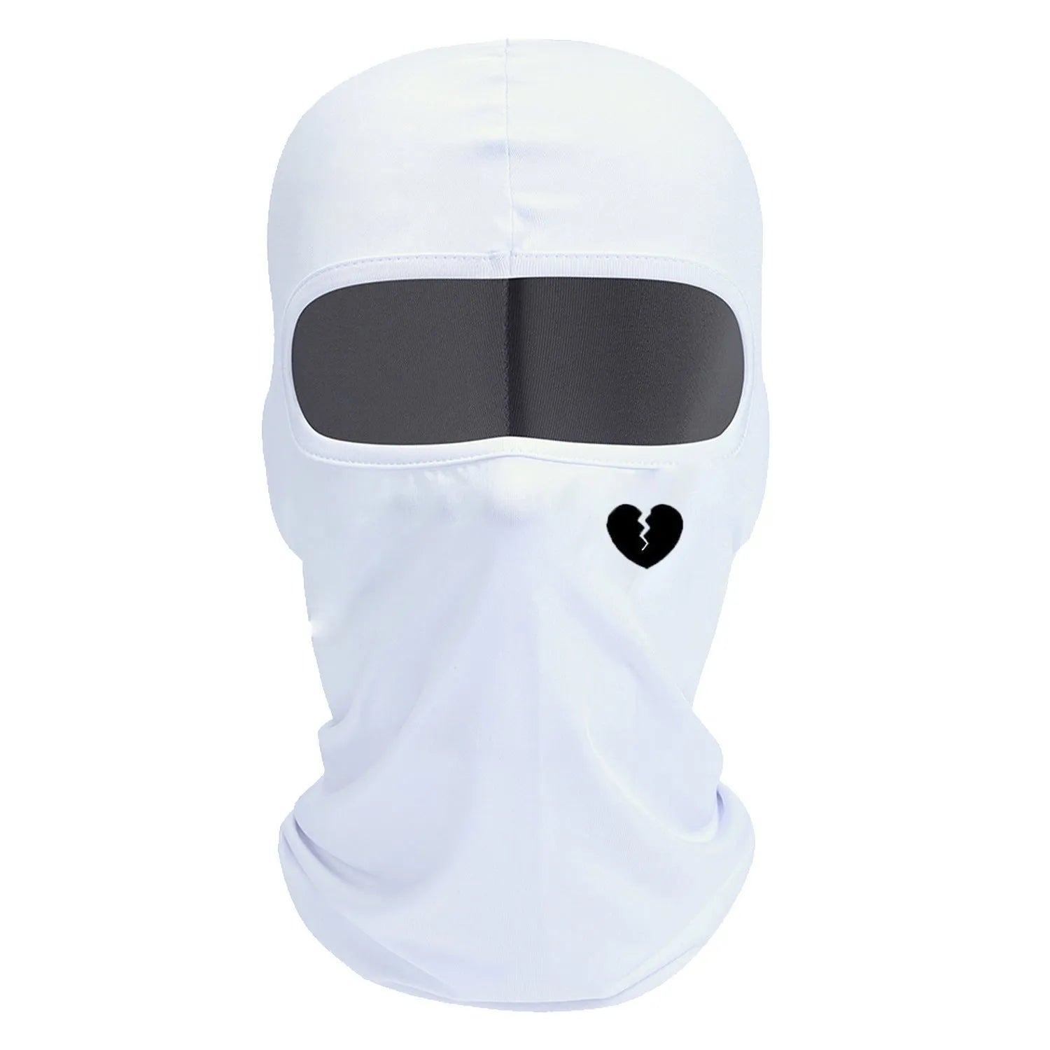 Outdoor breathable polyester printed single-hole balaclava with bell shape top in black