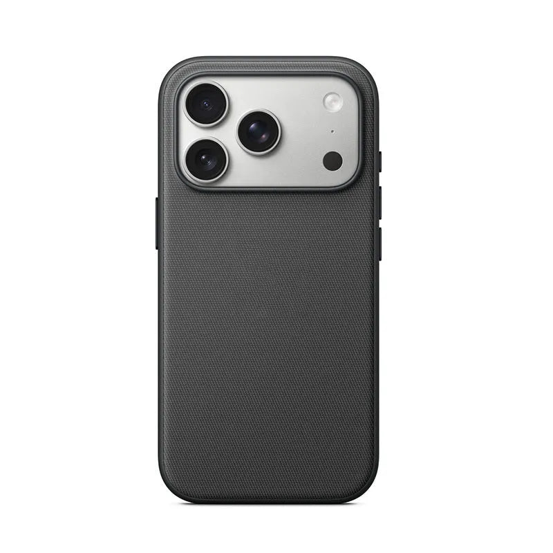 Woven cloth pattern magnetic suction phone case for iPhone 17 series in blue colour
