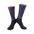 Athletic sports socks for running and cycling in chemical fibre blend fabric with moisture-wicking properties