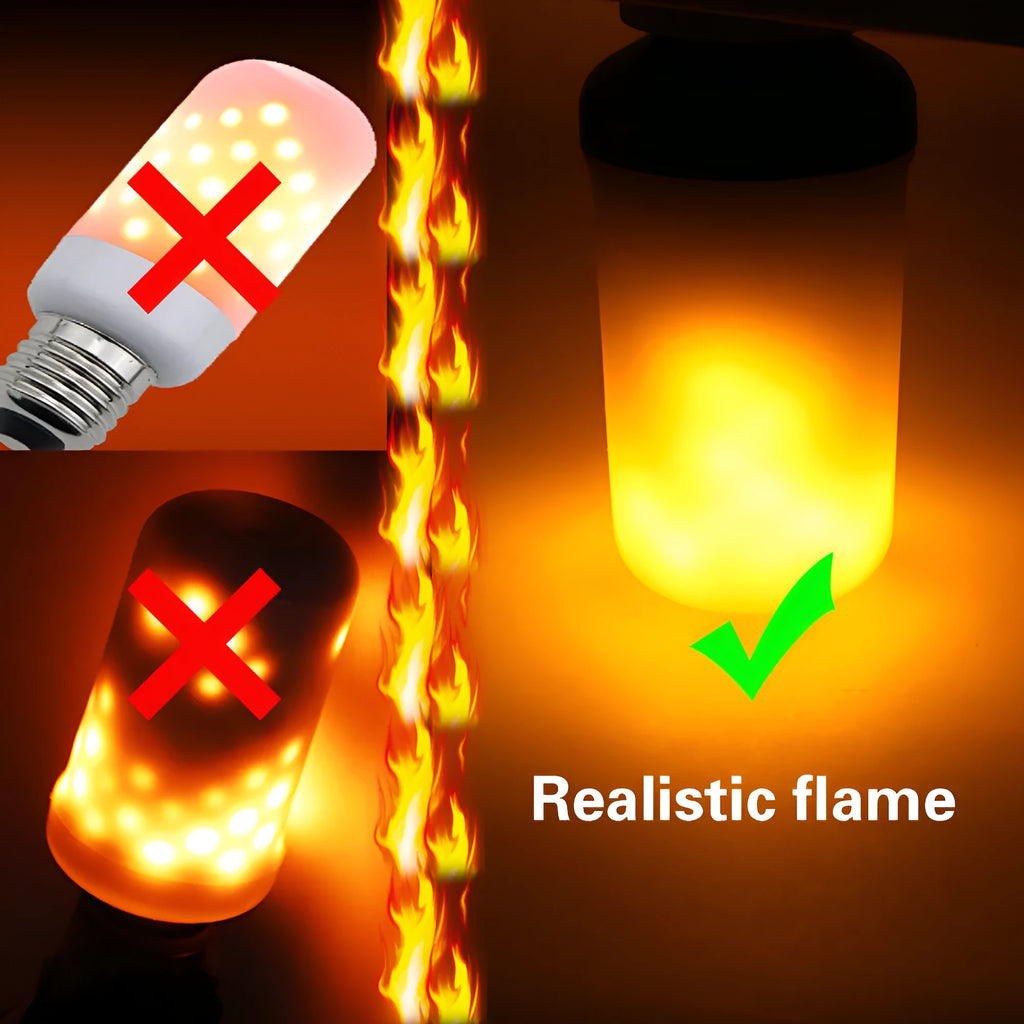 Atmosphere decorative flame effect LED lamp with flickering fake fire visual