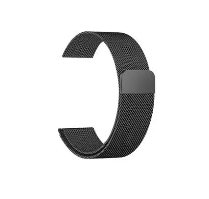 Stainless steel replacement watch strap shown in silver, with 22mm and 24mm width options displayed.