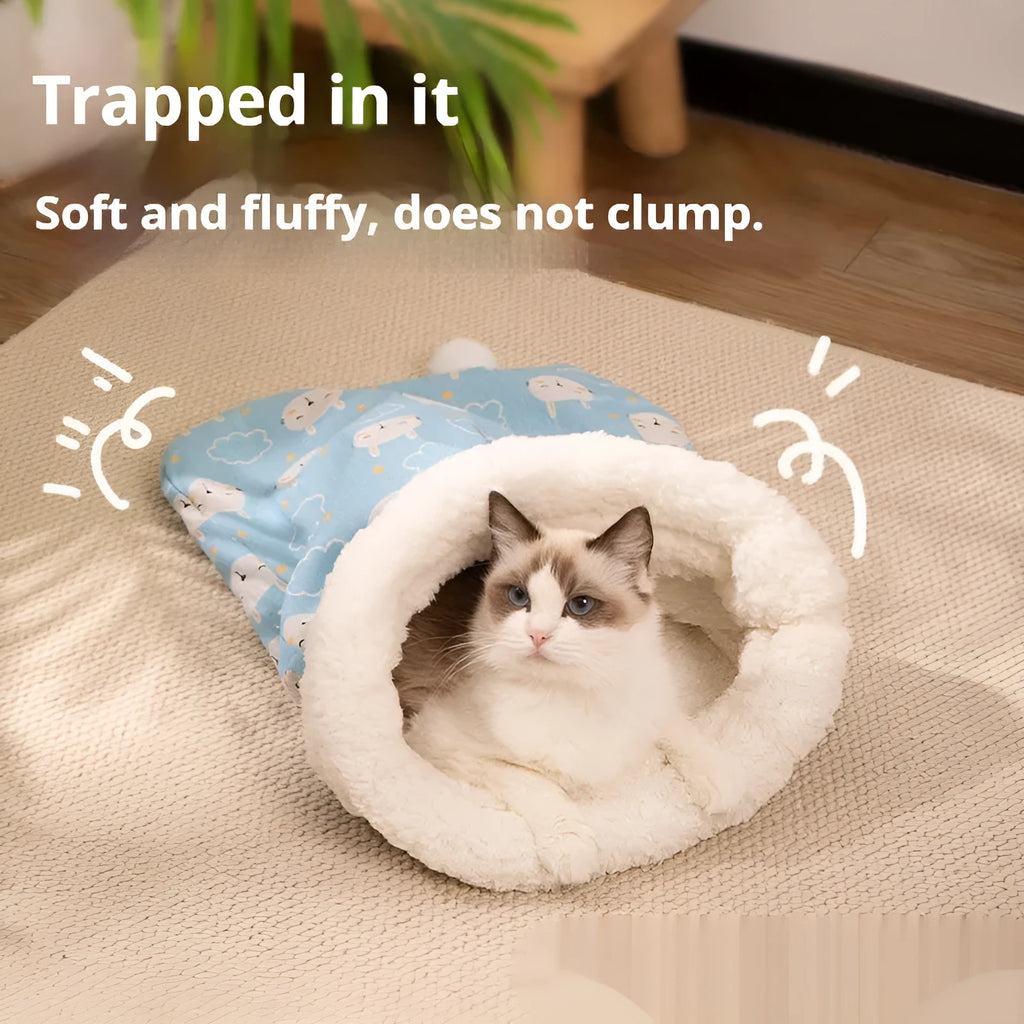 50x40cm flannel cat sleeping bag nest in Trojan, rabbit, or striped designs