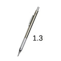 Metal automatic mechanical pencil with multiple lead size options including 0.5mm, 0.7mm, 0.9mm, 1.3mm, and 2.0mm