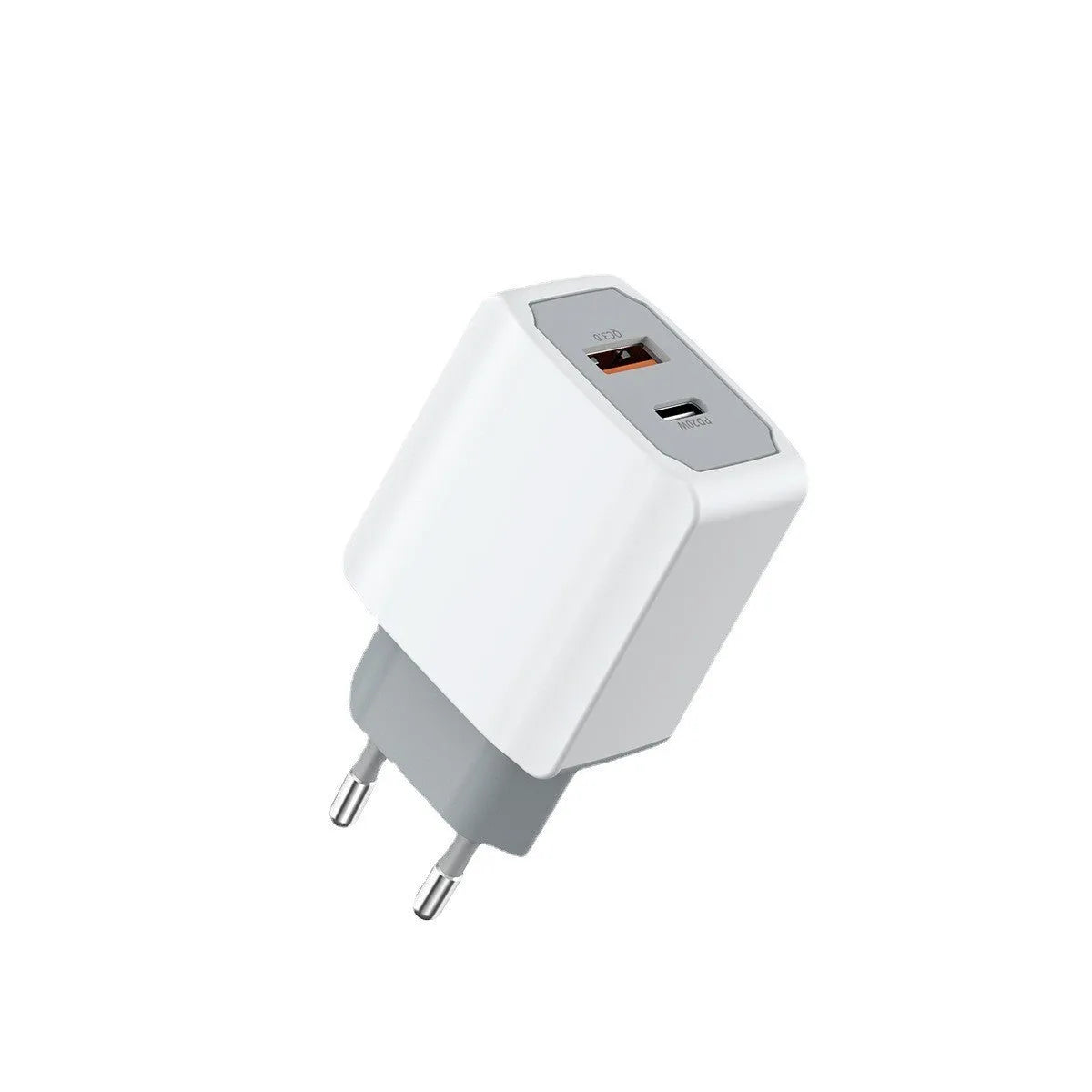 White European standard phone charger set with USB interface and fireproof ABS PC material