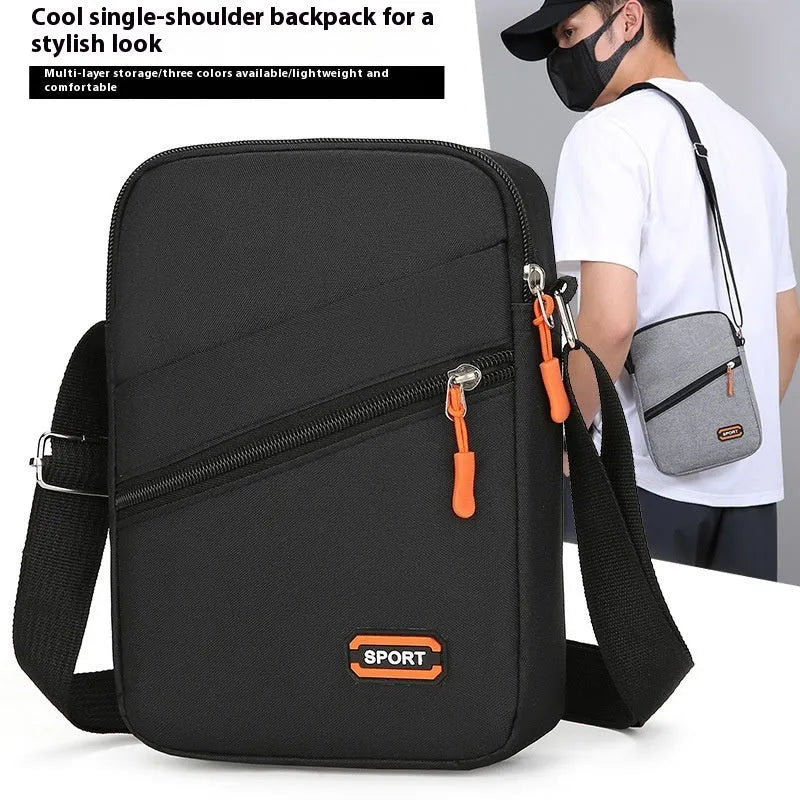 Simple all-match crossbody shoulder commuter bag in oxford cloth available in three colours