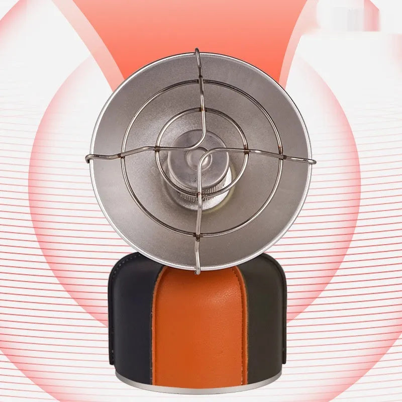 Black and orange portable heating stove for outdoor camping with automatic ignition