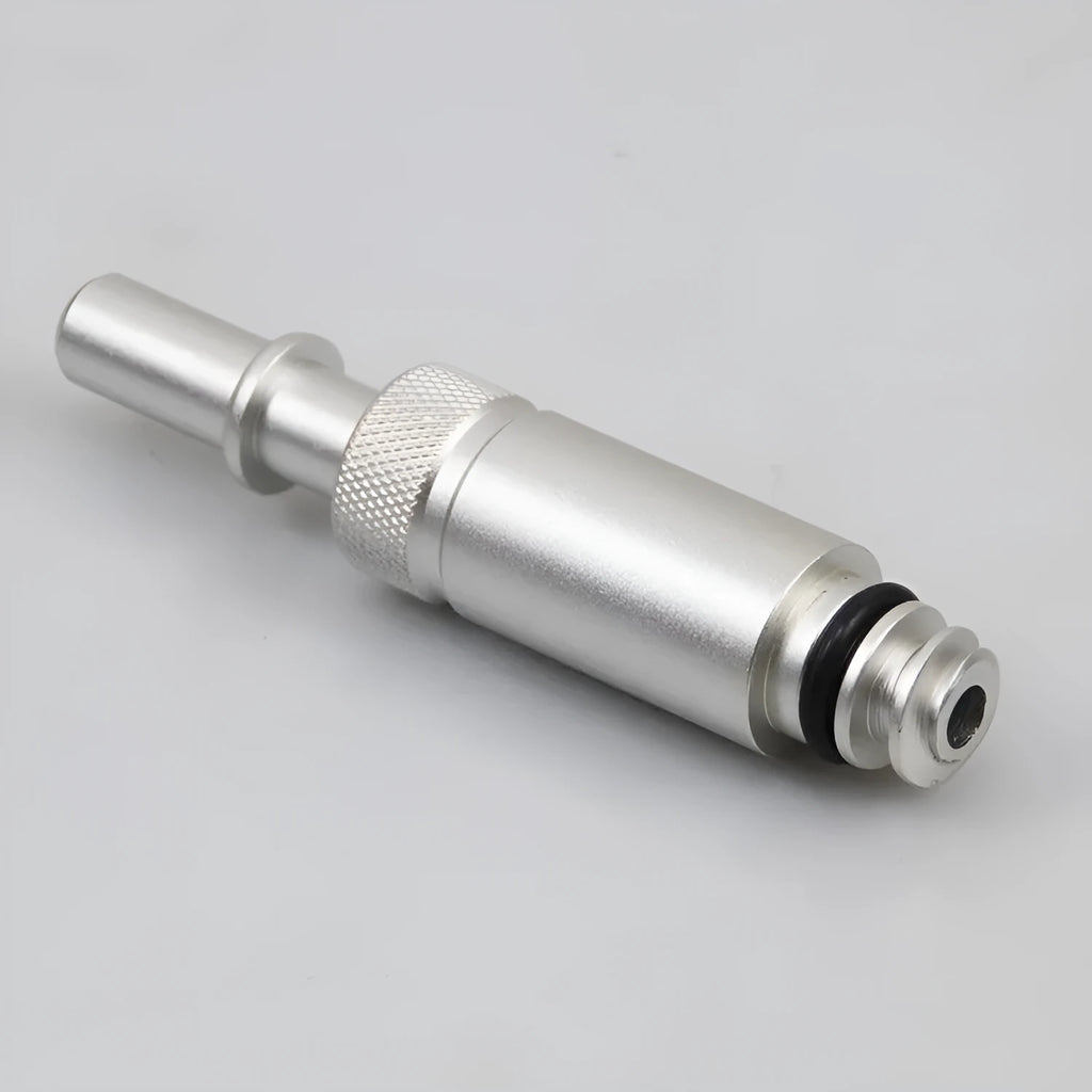 Silver metal transmission refueling joint tool for VAS6262-9 procedures