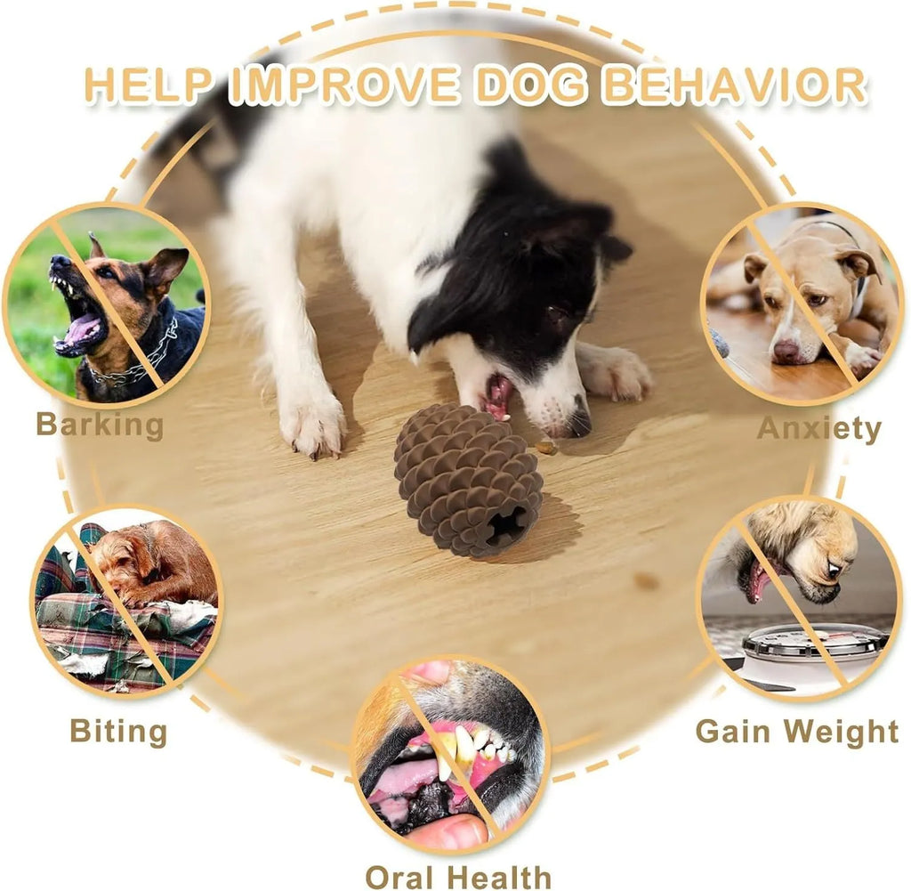 Yellow pine cone shaped dog chew toy with treat dispenser for medium large aggressive chewers