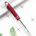 Metal capacitive stylus ballpoint pen with LED light in multiple colour options
