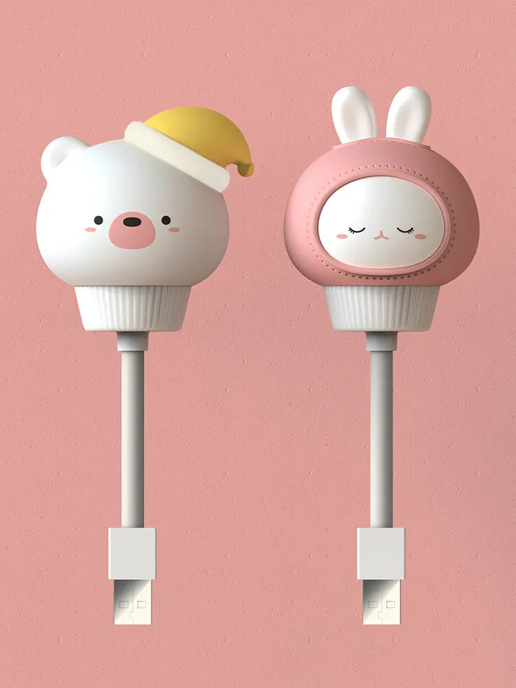 Cute animal USB portable LED night light with remote control and adjustable brightness