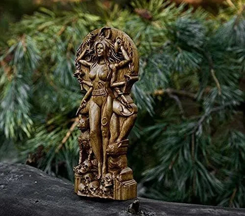 Synthetic resin Greek goddess statue figurine in three colour options, 22 cm tall.