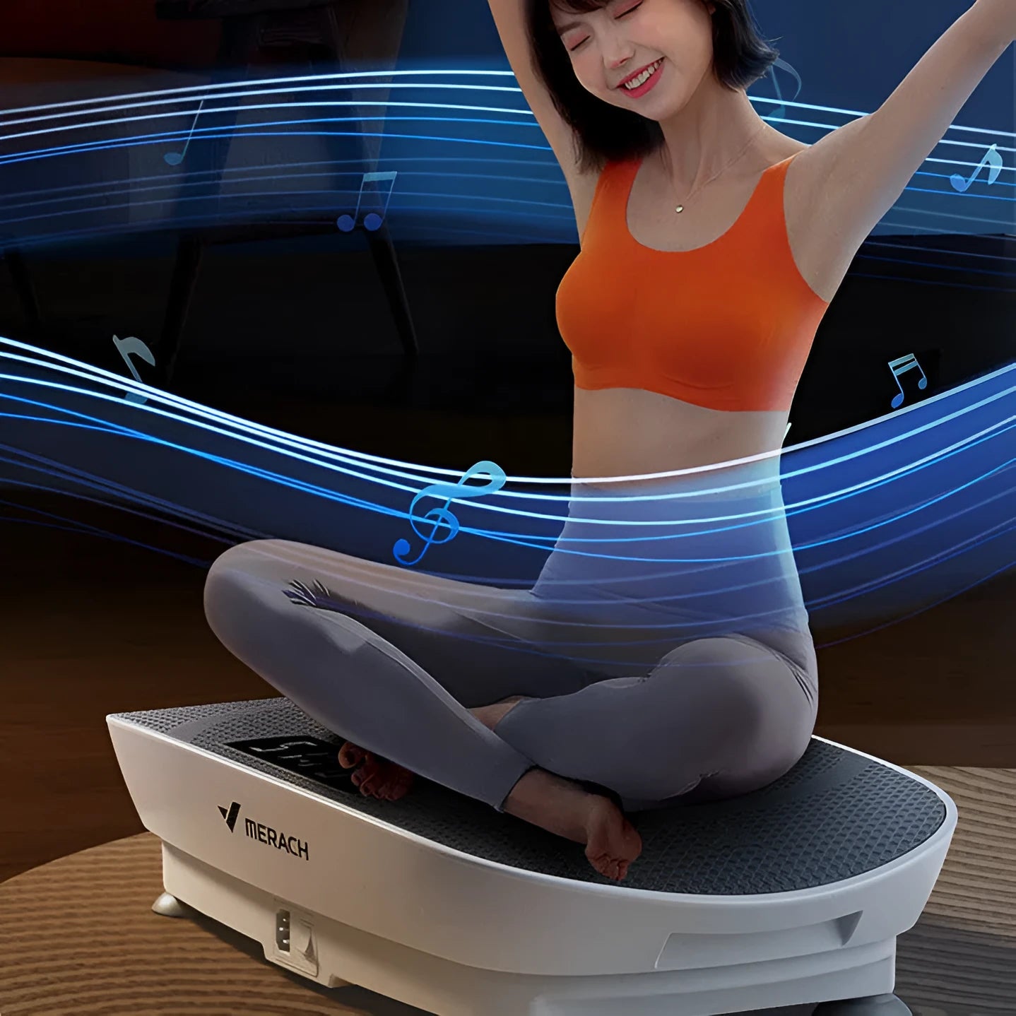 Grey or pink portable power board for home fitness with Bluetooth connectivity and 300kg load capacity