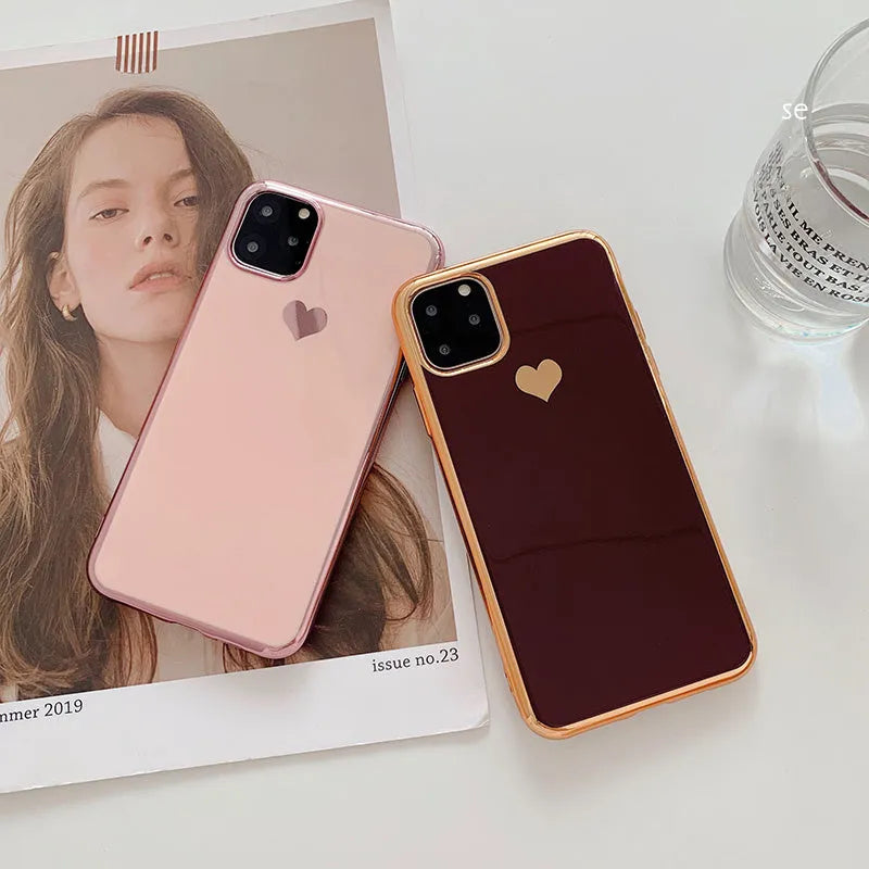 Blue TPU solid colour slim back cover phone case for iPhone 11 displayed on a table.