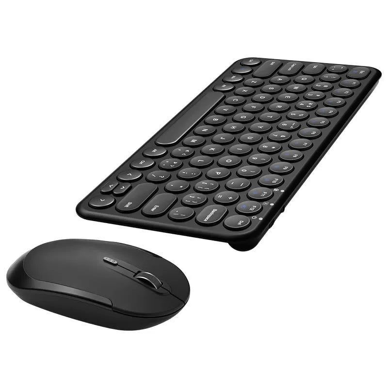 Mute ultra-thin wireless keyboard and mouse set in white, black, or pink colours with 1000DPI optical mouse