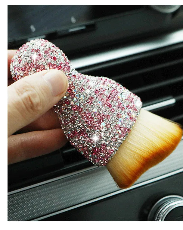 10cm car interior cleaning brush with flexible PVC bristles for dashboard and vent dust removal