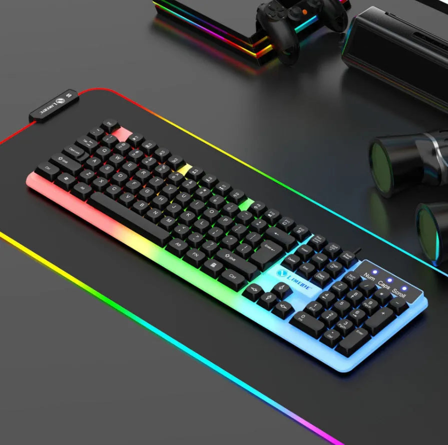 TX35 white mechanical feeling keyboard with USB cable and full-size layout