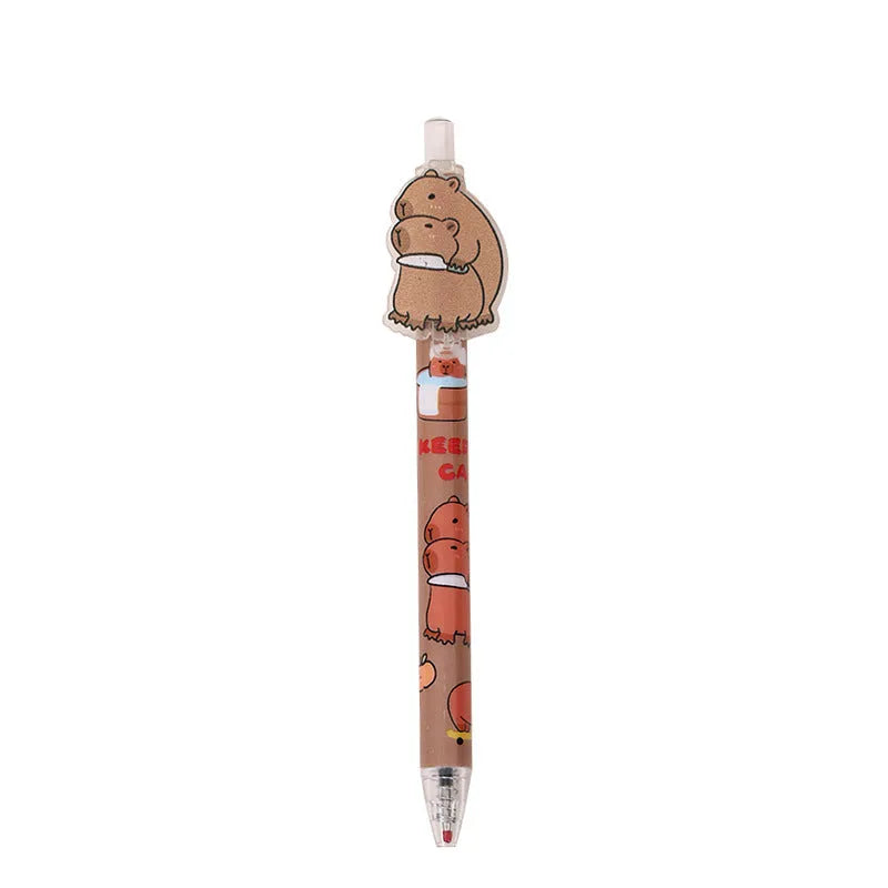 Box of 48 cartoon bear themed acrylic paster pressing gel pens with carbon black ink.