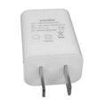 Slim white 5V 1A USB wall charger with CE and FCC marks on label.