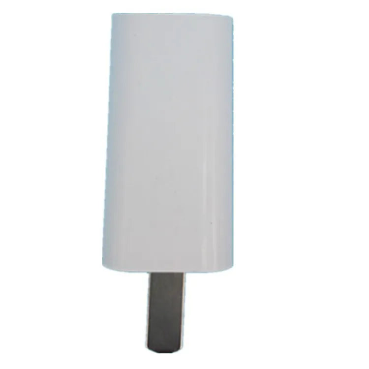 Slim white 5V 1A USB wall charger with CE and FCC marks on label.