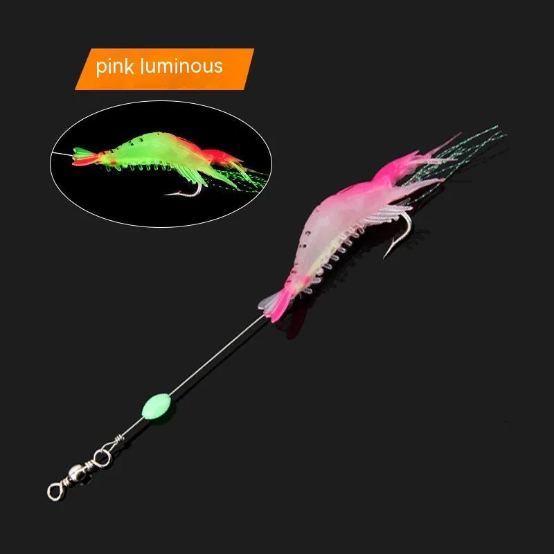 Luer soft fishing lure with integrated hook in six colour variations including luminous options