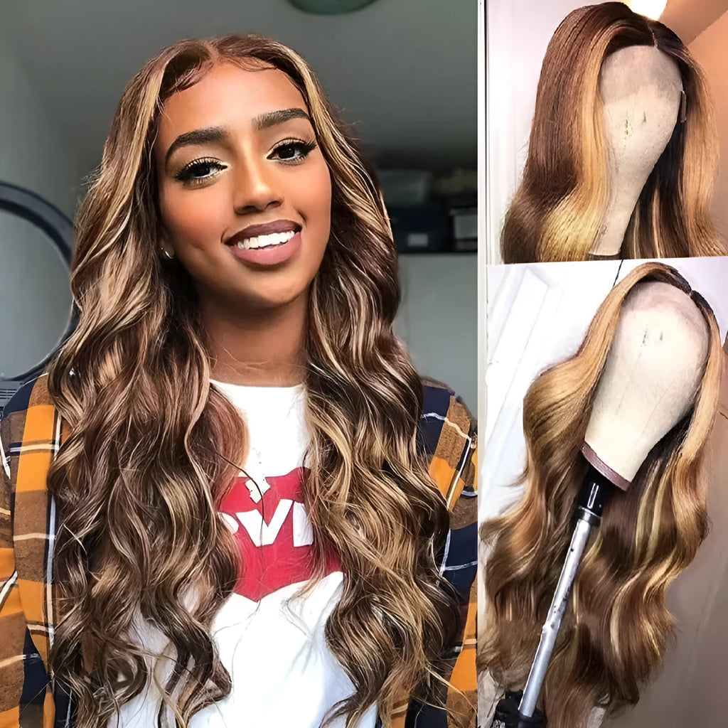 Front lace wig with African black gradient colour and big wave synthetic curls.