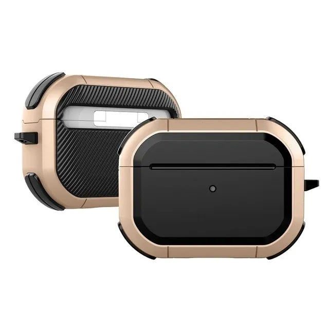 TPU and PC protective case cover for Apple AirPods charging case in various colours.