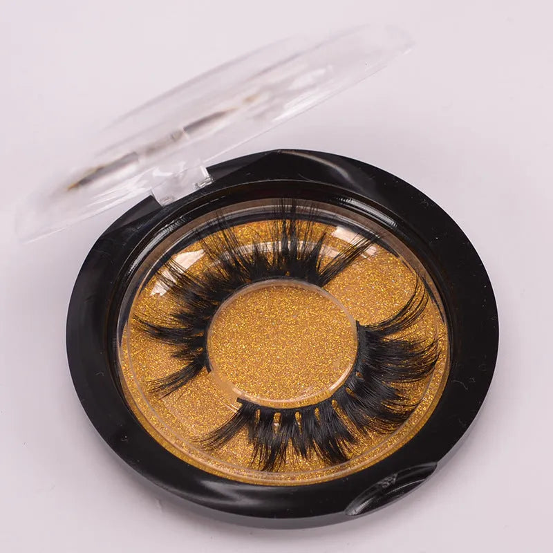 Handcrafted 5D mink false eyelashes set with application brush and storage cap