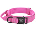Medium large dog collar with reflective nylon webbing and cotton lining in camouflage pattern