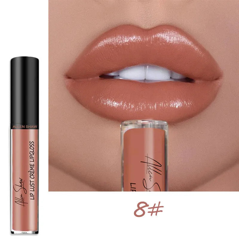Allen Shaw Cream Lip Glaze in matte velvet finish with twelve colour options