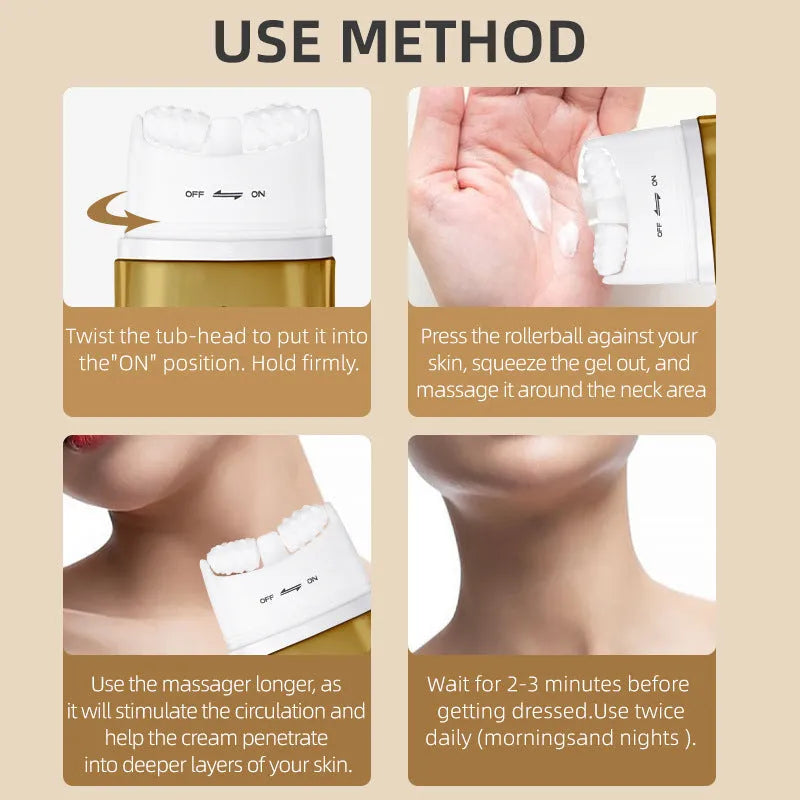 Neck cream moisturising beauty massage cream for dry skin with applicator