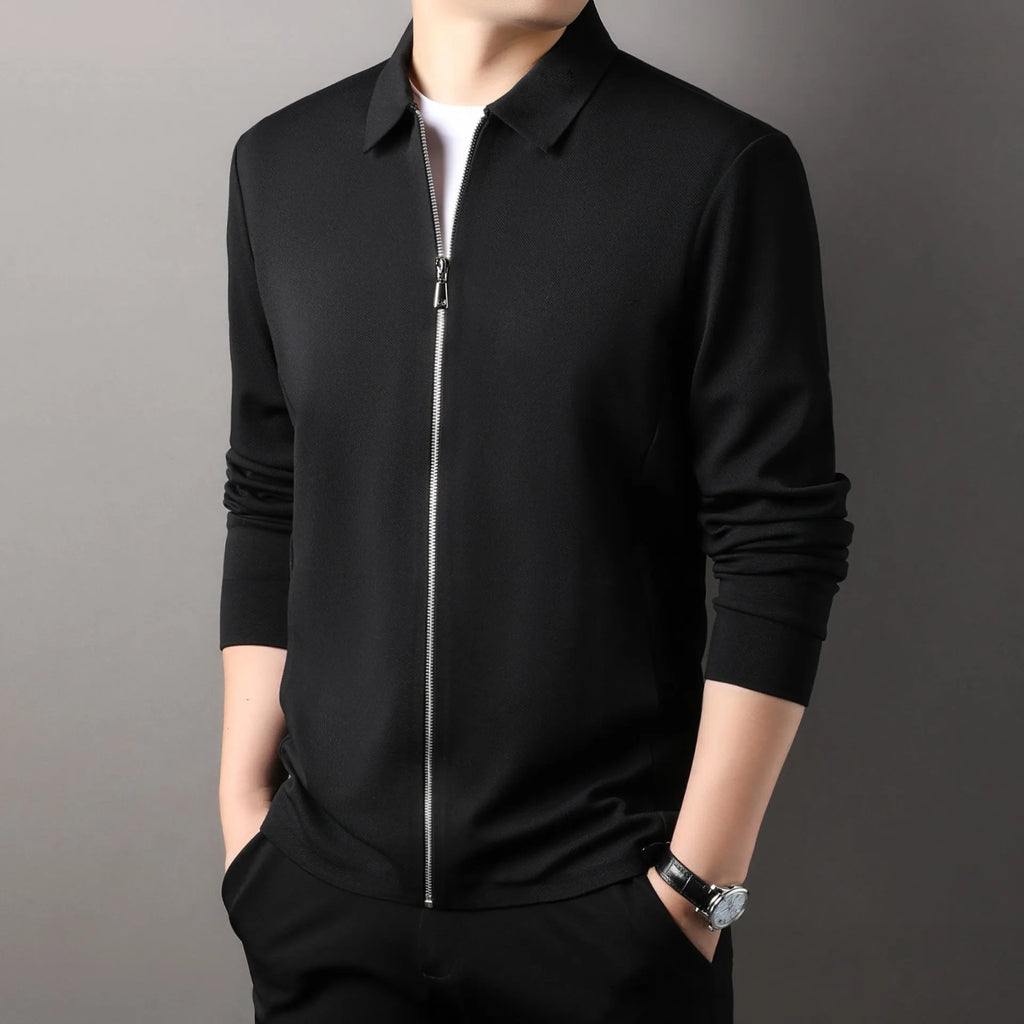 Men's polyester business casual jacket in straight hem design available in multiple colours