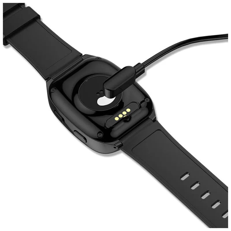 Black GPS tracker phone watch with 1.54-inch touch screen showing SOS and heart rate monitoring features.