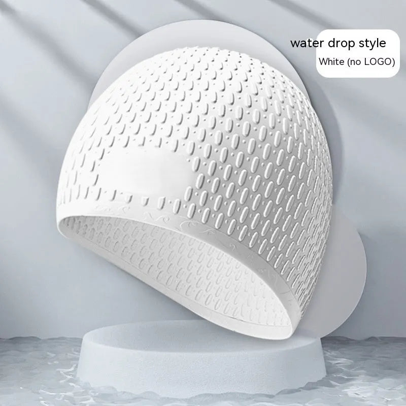 Solid colour silicone swimming cap for adults in one of nine available colours.