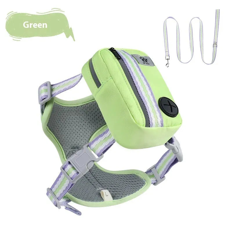 Explosion-proof anti-strangulation pet harness for dogs with chest design and 1.5 metre holding rope