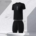 Men's polyester swimsuit set with top and pants in plus sizes M to 4XL