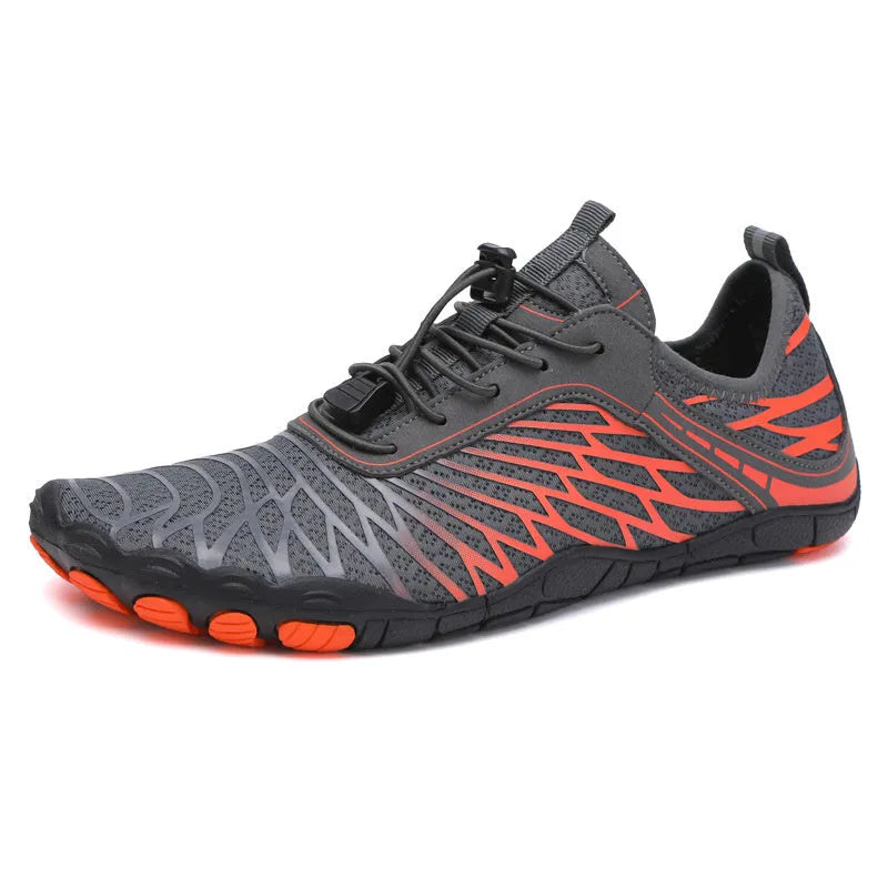 Outdoor sports shoes with lace-up front, rubber soles, and available in multiple colours