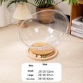Transparent acrylic cat space capsule bed with turntable base in bathtub shape