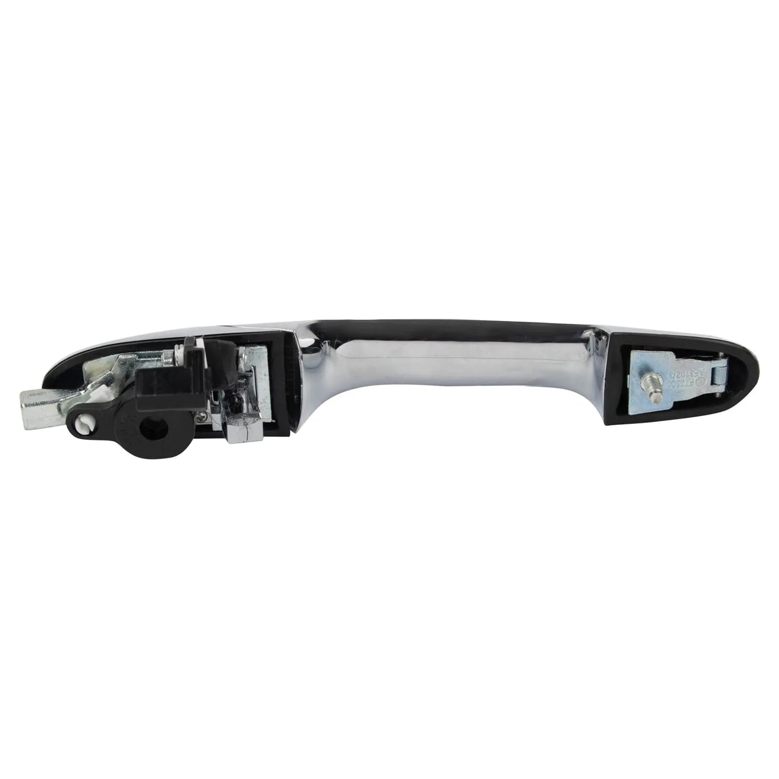 Black ABS plastic Fiat 500 car door handle replacement part showing dimensions