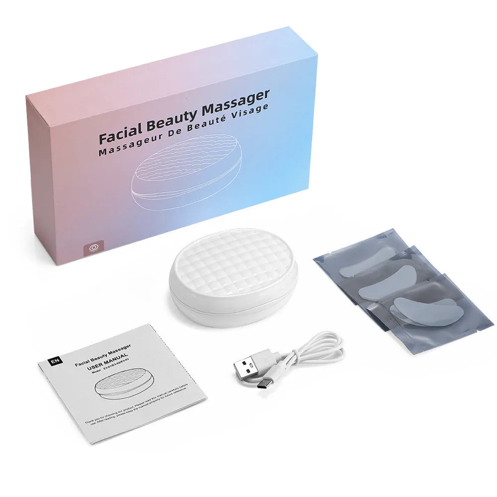 White red light eye massager with EMS technology for facial and eye treatment