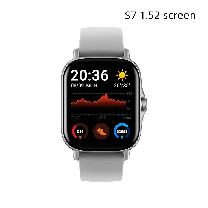 GT20 smart watch with 1.75-inch touch screen and silicone band on wrist