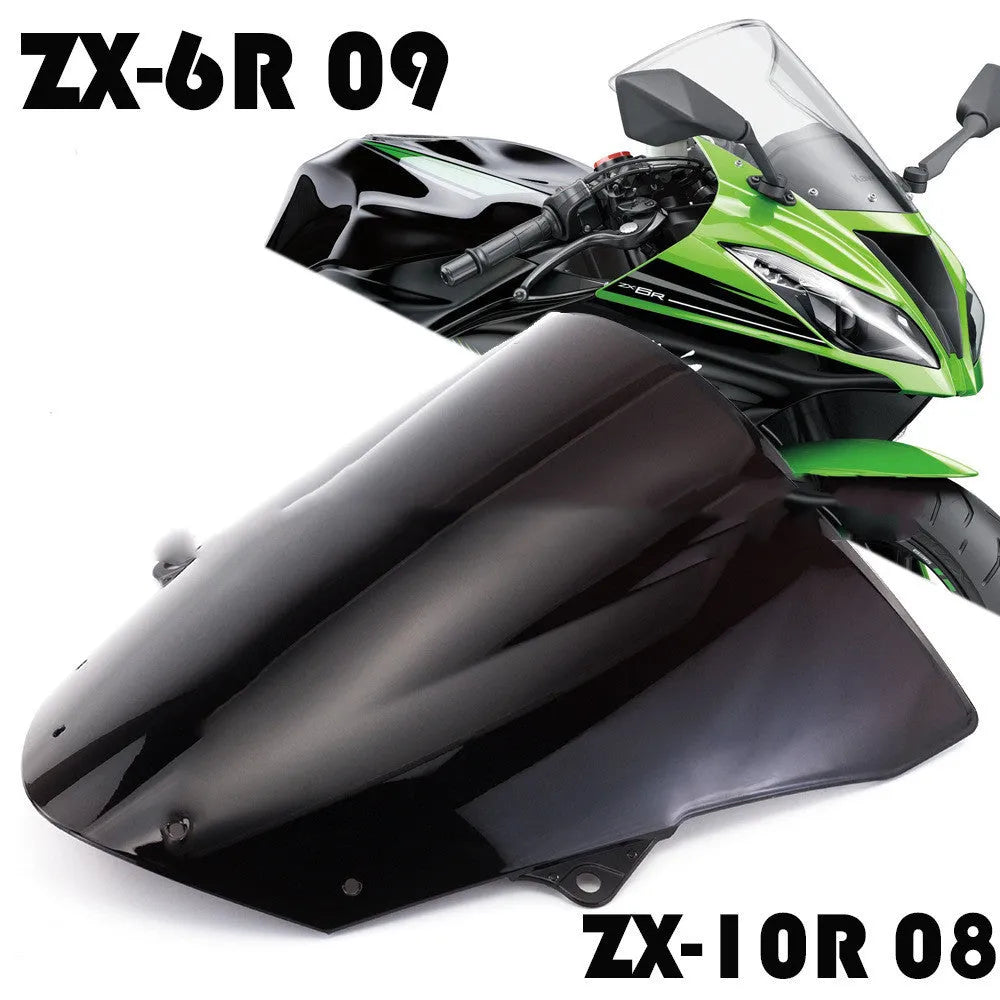Kawasaki motorcycle replacement windscreen in transparent blue and brown for ZX-6R and ZX-10R models