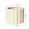 Roman column matte yellow ceramic flower pot for indoor plants.