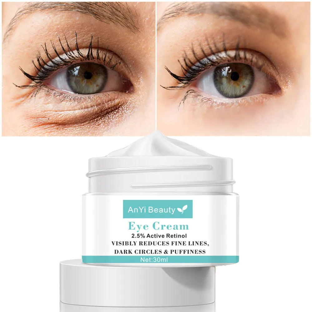 30ml beauty eye cream in pump bottle packaging for under eye moisturising