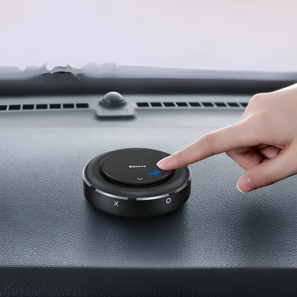 Bess metal fabric car fragrance with round aluminium alloy seat in black red silver colours