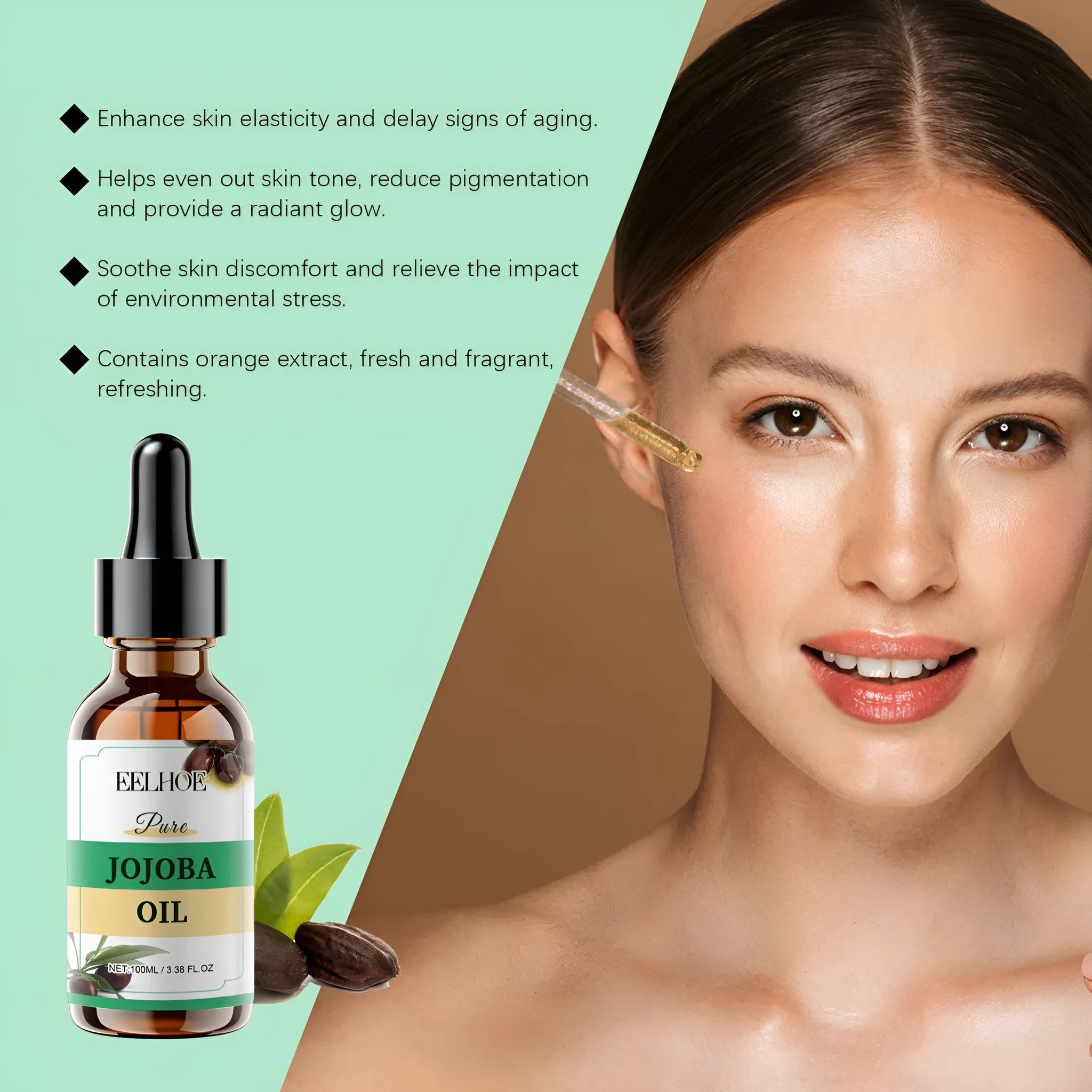 100ml organic jojoba oil bottle for facial moisturising and hydrating skin care